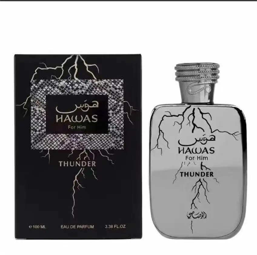 Rasasi Hawas Thunder Eau De Parfum For Men 100ml Spicy Citrus Woody Long Lasting Fragrance