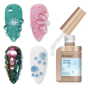 3D Sculpting Gel for Nail Art, 12ML Clear Water Droplet Rain Drop Effect, Design, Carving, Painting, Rhinestone Glue, Soak Off Manicure DIY Home