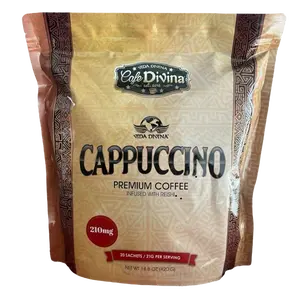 Cappuccino Premium Coffee Infused With Reishi 210 Mg, 20 Sachets Per Pack - Beverages Organic Natural Creamy