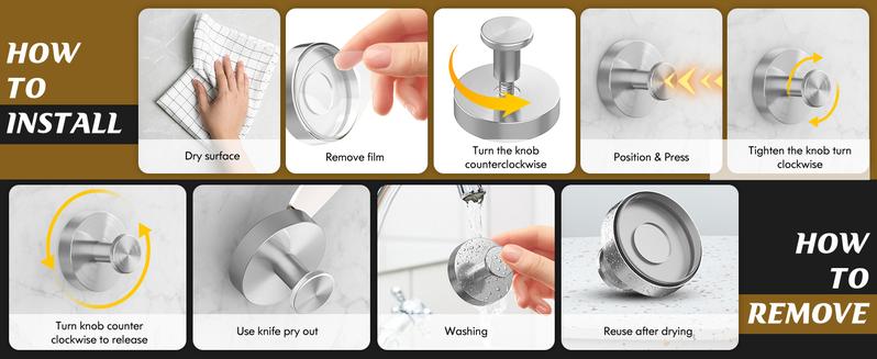 2 Packs Suction Cup Hooks for Shower, Bathroom, Kitchen, Glass Door, Mirror, Tile – Loofah, Towel, Coat, Bath Robe Hook Holder for Hanging up to 15 lbs Gold Color, Black, Chrome, Silver Gifts for Christmas
