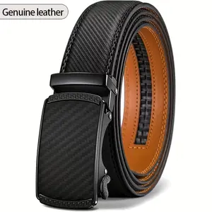 belts men Two-layer Cowhide Belts For Men Genuine Leather Business Automatic Belt Buckle Bb Belt Gift Box Belt Women's Western belt belly Men's