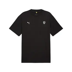 PUMA Mens Scuderia Ferrari Race Neon Energy Graphic Crew Neck Short Sleeve Casual Tops Casual - Black
