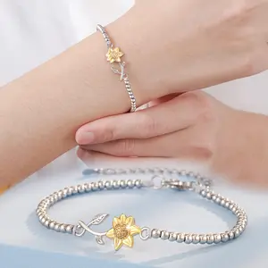 Birthday Thanksgiving Gifts for Her Sunflower Gifts for Women Teen Girls Sunflower Bracelets for Women
