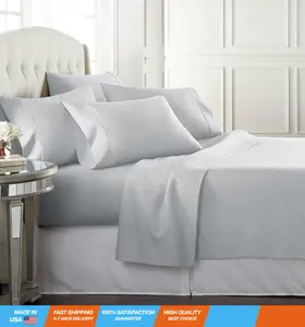 King Size Sheets Set - 6 Piece Set Including 4 Pillowcases - Deep Pockets - Breathable, Soft Bed Sheets - Wrinkle Free - Machine Washable - Light Grey King Bed Sheets - 6 pc