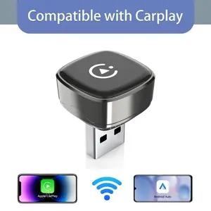 Carplay Android Auto Wireless Adapter, Mini USB-C Car Screen Mirror Adapter, Compatible with iPhone and Android, Plug-And-Use Design