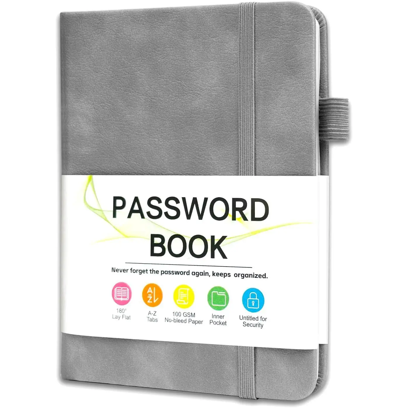 Password Keeper Book with Alphabetical Tabs4.3"x5.7" Small Password Books for Seniors Password Notebook for Internet Website Address Log in Detail(Grey)
