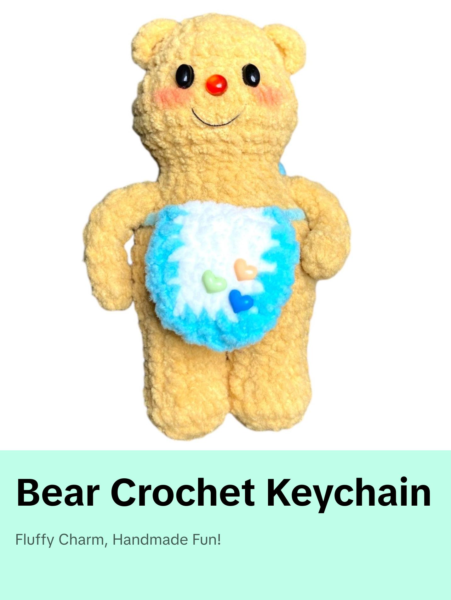 Cute Butter Bear Crochet Keychain K039