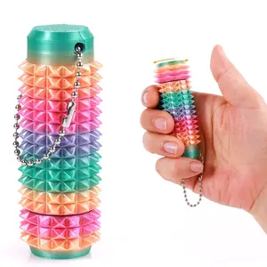 1Pcs Rotate Fidget Toy for Adults, 3D Printed Portable Spiky Sensory Keychain for Anxiety Relief, Pocket Stress Relief Tool for Focus and Calming, Stress Relieving Accessory