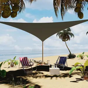 Garvee UV Block Outdoor Triangle Sun Shade Sail Canopy – Breathable Heavy Duty Patio & Garden Shade – Easy Installation, Durable Material – 16x16x16FT, Deep Gray