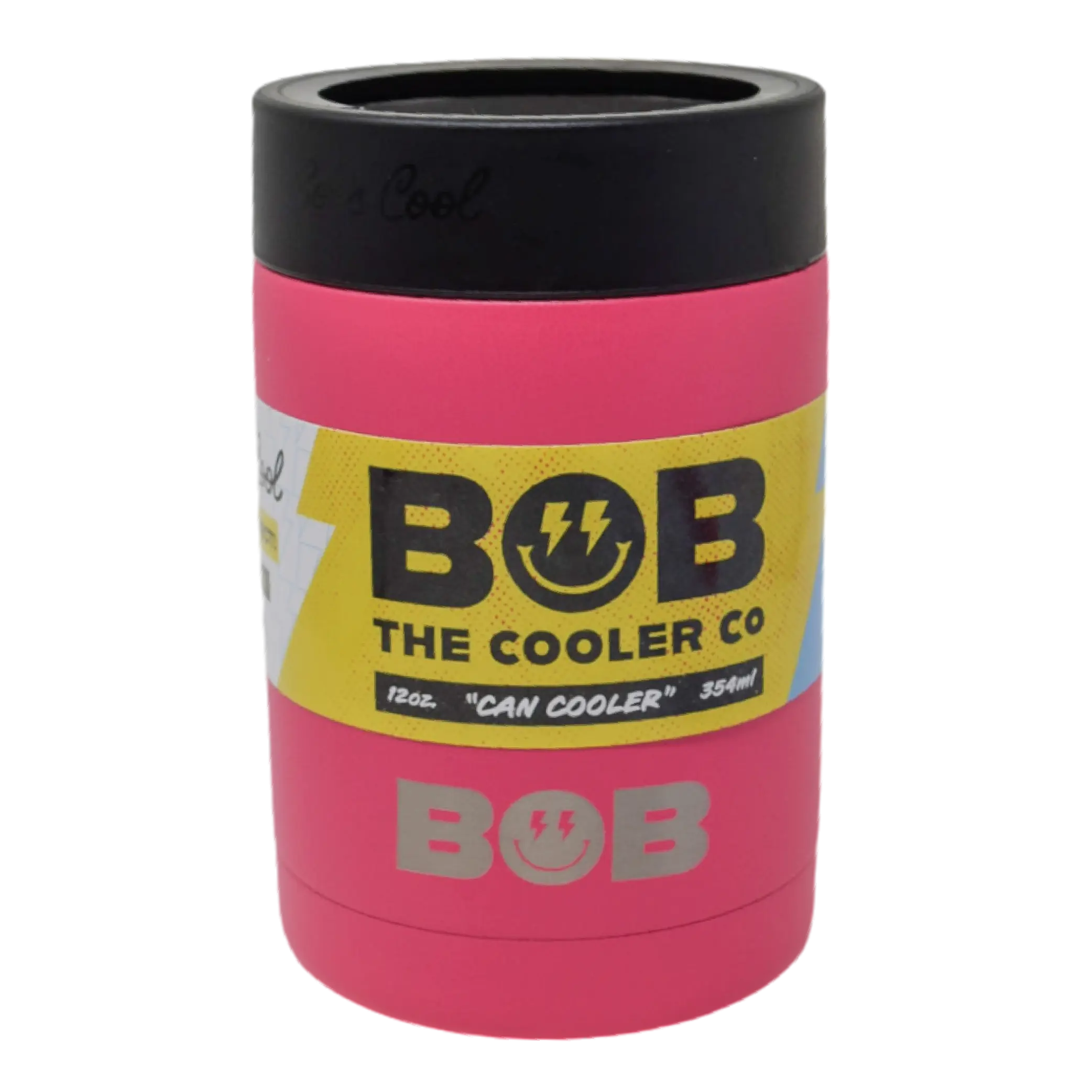 BOB THE COOLER CO - 12oz "Bob's Chillin" Short Double Wall Insulated Can Cooler, Stainless Steel Can Cooler for Camping, Drink, Beer, Beach & More