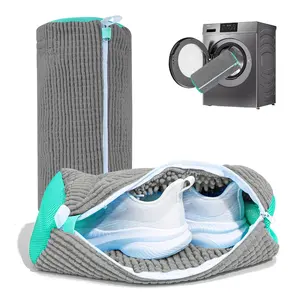 Shoe Washing Machine Bag: Laundry Shoe Bag for Washer and Dryer - 2pc Reusable Shoe Cleaning Bag for Sneaker Tennis Shoes Unstain Cleaner Kit (Gray)