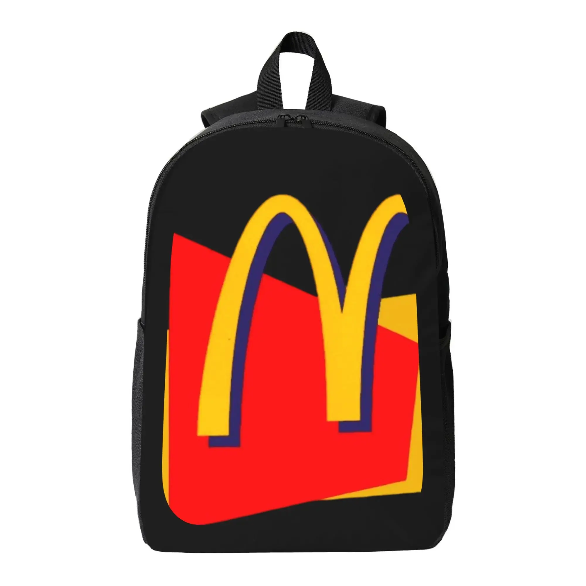 McDonald’s Golden Arches Retro Graphic 17 Inch Backpack, Casual Streetwear Laptop Bookbag, Trendy Daily School Travel Backpack for Teens Adults