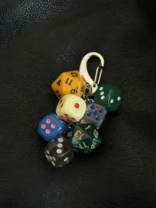 Handmade Vintage Style Keychain, Dice Beaded Pendant, Perfect Gift, Bag Charm, Car Decoration, Unique Fun Accessory, Keychain For Bags, Keychain Jewelry