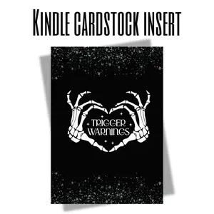 Trigger Warning Kindle Insert Glossy or Glitter Finish Multiple Sizes Laminated Cardstock Removable Reusable for Dark Romance Lovers
