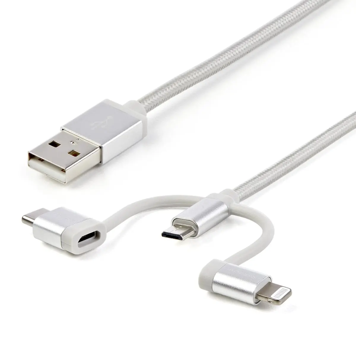 Startech LTCUB6GR 6 ft Durable Charging Cable - Silver, 22 AWG Copper Wire, Nickel-Plated, Universal Micro USB Connector for Mobile Phones, Android Devices