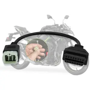 OBD Adapter Fit for Kawasaki  6pin to 16pin Obdii Diagnostic Tool  Connector,Fit for Z900RS/Z800/Z900/Z1000/ZX10R/ZX14R/H2 Motorbike,Work with ELM327 OBD2 Scanner Code Reader