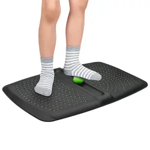 1 inch Thick Anti Fatigue Kitchen Mat Standing Mat with Massage Ball, Non Slip Standing Desk Mat with Massage Point, Multi-Purpose Comfort Floor Mat for Feet, Office, Home (Black, 17" x 28")