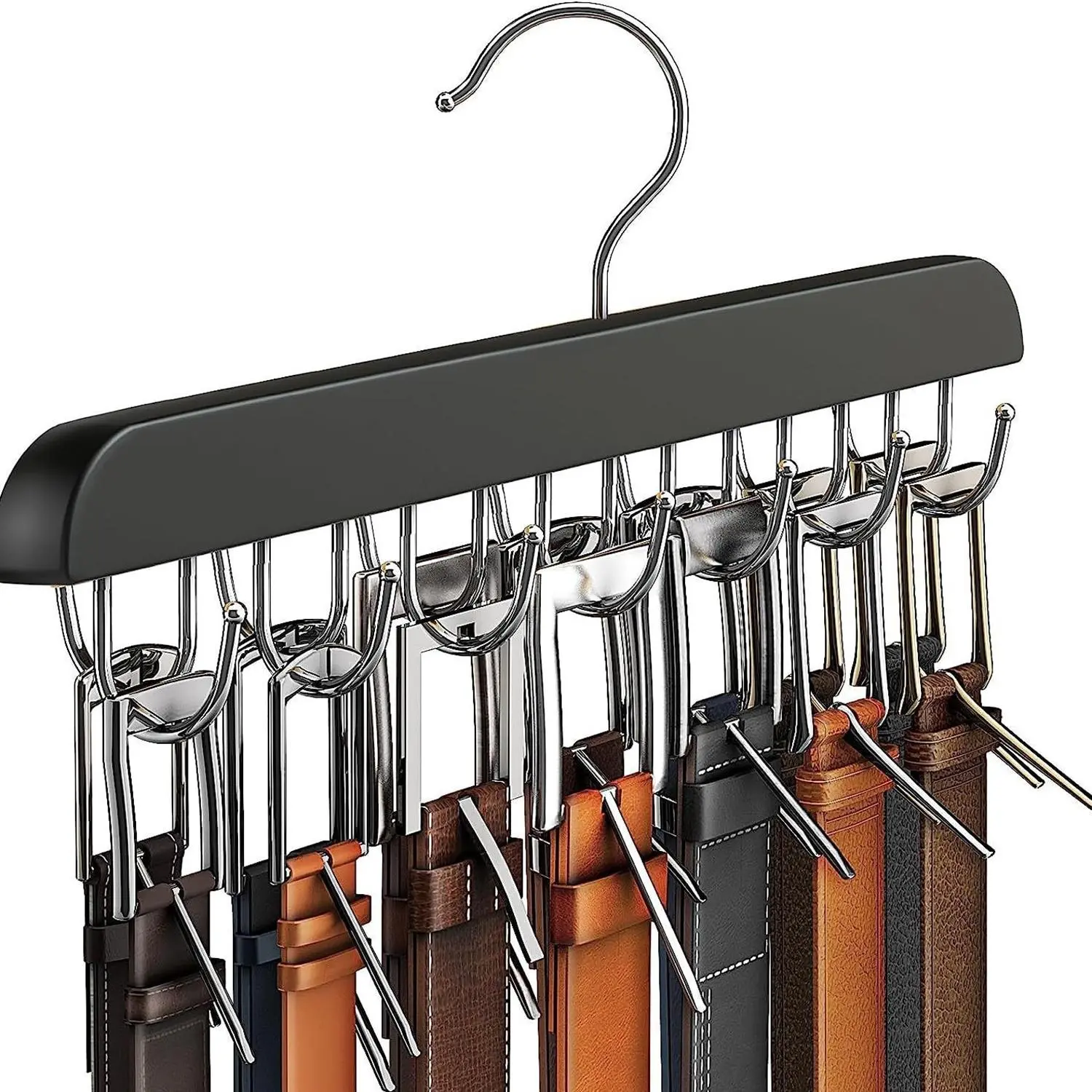 Belt Hanger, 14 Hook Belt Tie Hat Holder Hanger, Household Belt Storage Hanger, Home Organizer for Bedroom, Wardrobe, Closet