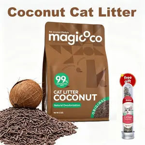 Magicoco Coconut Cat Litter, 99% Odor Control & 8X Absorption Kitty Litter, Fast Clumping Low Dust Formula for Multi-Cat Homes，99% Deodorized Clumping Cat Litter,cat sand #DealsForYouDays #TikTokShopDealsforYouDays #SummerWins
