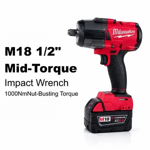 Milwaukee M18 FMTIWF12 18V 1/2-Inch Cordless Impact Wrench with 1000Nm Nut-Busting Torque, Heavy Duty Power Tool and Bolt Fastener for M24 High-Tensile Screws, Mechanical Engineering Workshop Maintenance brushless