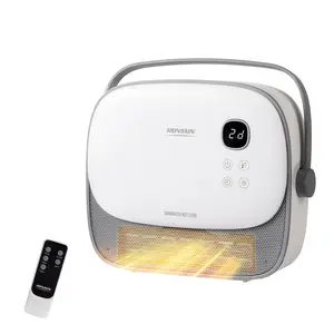 ROVSUN 1500W Wall Heater with Remote Control, Freestanding & Wall-Mounted Electric Space Heater with Portable Handle, 12H Timer, PTC Heating Elements, for Indoor Use, Bedroom, Office, Home