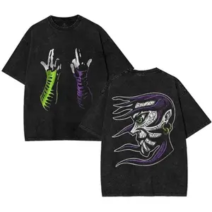 Jeff Hardy Fist of Enigma Heavy Cotton Shirt WWE Washed Shirt Enigma Tshirt Jeff Hardy Jacket Wrestling Fan Apparel Menswear Direct-to-garment Breathable Printing  Streetwear Top