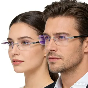 Photochromic Farsighted Glasses 0 +1.00 +1.50 +2.00 +2.50 +3.00 +3.50 +4.00 UV400 Protection For Vision jonathan  bailey  glasses Unisex Anti-Blue Light Eyeglasses, Basic Semi-Rimless Frame Design Glasses, Perfect For Students Everyday Use glasses men