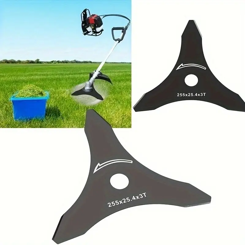 Three Teeth Brush Cutter Blade for Grass Trimmer Brush Cutter, Cutting Grass at the Base, Lawn Mower Blade, Lawn Care Tool, Gardening Equipment, Grass Cutting Accessory, Lawn Mower Accessories