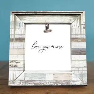 Rustic Love You More Photo Frame – Shabby Chic 8x8 Picture Frame for Mothers Day, Anniversaries, Engagements, and Everyday Sentimental Gifts! Decor Lightweight Wedding