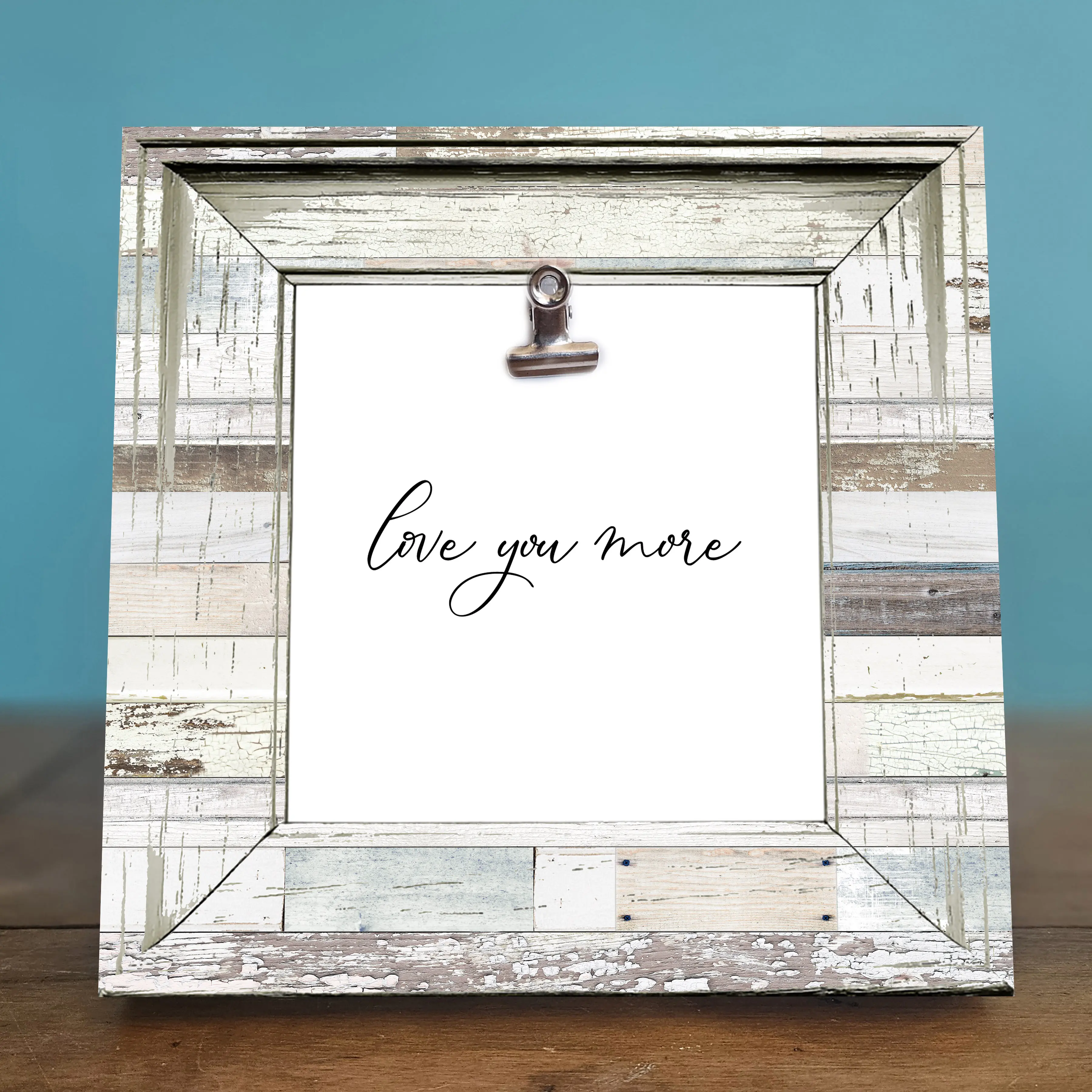 Rustic Love You More Photo Frame – Shabby Chic 8x8 Picture Frame for Mothers Day, Anniversaries, Engagements, and Everyday Sentimental Gifts! Decor Lightweight Wedding