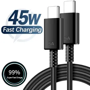 45W USB Type C Cable,5A Fast Charging Dual USB C Cable Date Wire Cord For Cellphone Galaxy S25 Ultra/S25/S25+/S24 Ultra/S24/S24+/S23 Ultra/S23/S23+/S22 Ultra/S22/S22+/S21 Ultra/S20 Ultra/Note 20/Note 10/Z Fold 3 Fast Data Cord