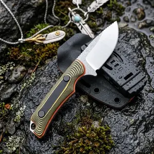 BM 15017 Fixed Blade EDC Knife w/ Kydex Sheath – Razor Sharp 8Cr13MoV Steel, Durable G10 Handle, Lightweight for Camping, Hiking & Outdoor Use