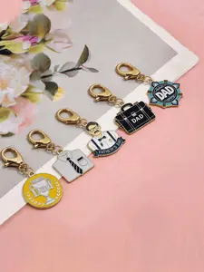 5-Piece Father's Day Keychains, Men's Accessories, Bag and Car Key Decor, Perfect Gift for Family and Friends, Ideal for Birthday and Thanksgiving