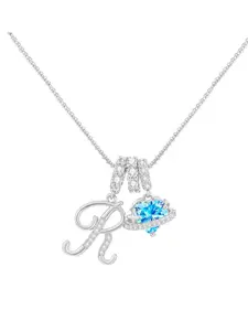 Women's Initial Heart Necklace with Zircon Pendant, Elegant Letter Jewelry for Friday & Christmas, All Seasons Accessory, Heart Design Necklace