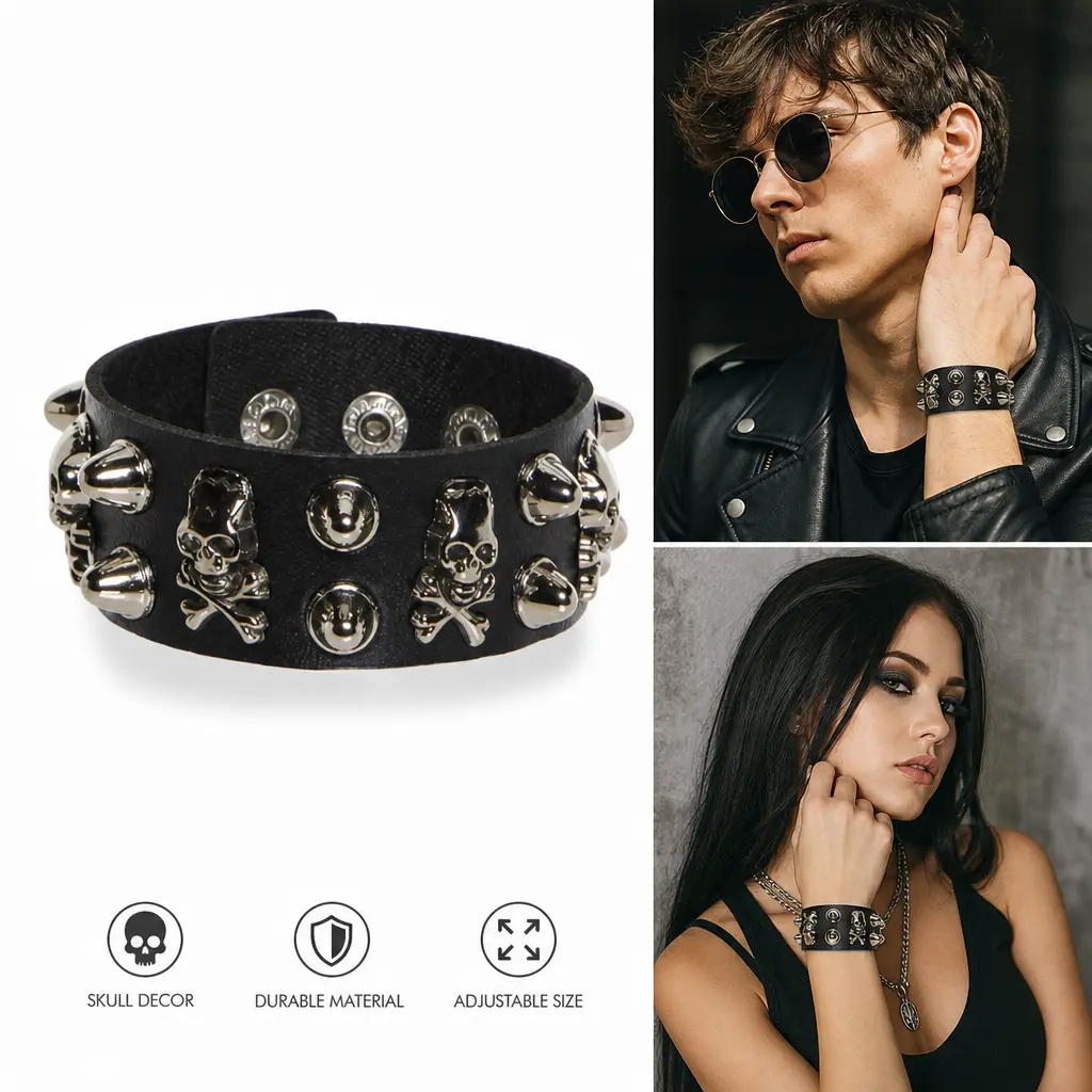 Mutineer Vibes Skull Bracelet - Black
