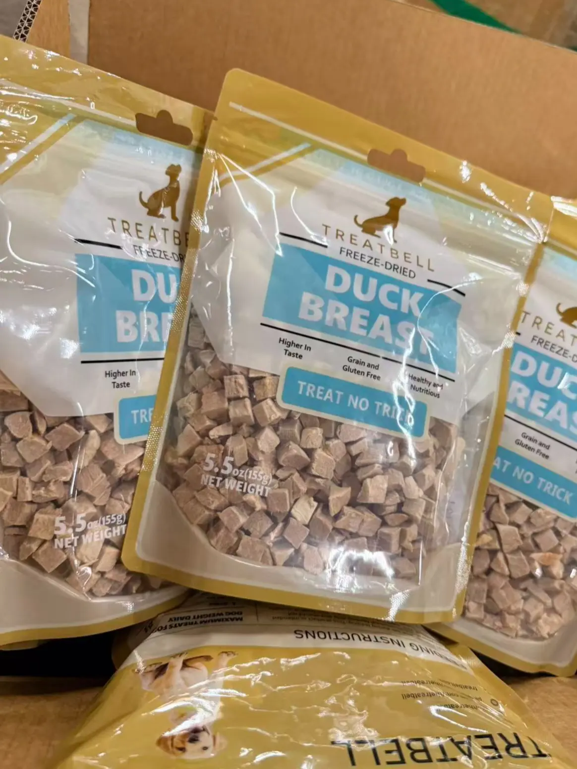 132oz/24Packs Single Ingredient 100% Duck Breast freeze dried, Treat Bell, dog treats, cat treats, dog snack, cat snack healthy treat