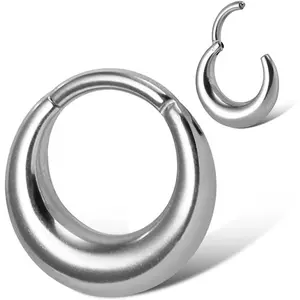 16G 8mm Septum Rings - Stainless Steel Segment Nose Rings for Women Men - Hinged Segment Nose Helix Cartilage Clicker Hoop Earrings for Daith Rook Tragus Piercing