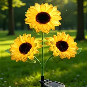 Solar Sunflower Shape Fireworks LED Light, Solar Outdoor Lights, Outdoor Waterproof Garden Stake Light, Durable and Robust, Perfect for Gardens and Parks
