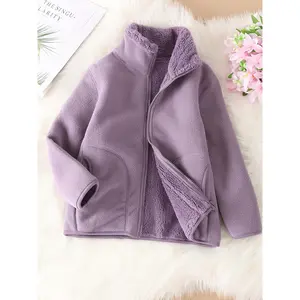 Girls' Heavy-Duty Winter Coat - Thick Insulated Cold Weather Jacket with Full-Zipper Closure, Stand-Up Collar, Front Pockets - Warm Outerwear for, Kids, Little Girls - Elegant Purple for Everyday & Formal Occasions, Kids Cold Weather Gear, Plush Lined Com
