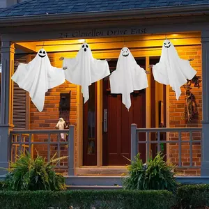 Halloween Ghost Decor Set, 4-Piece Hanging Ornaments, Doorway & Outdoor Hangings, Yard & Garden Ghost Decorations, Festive Halloween Accessories