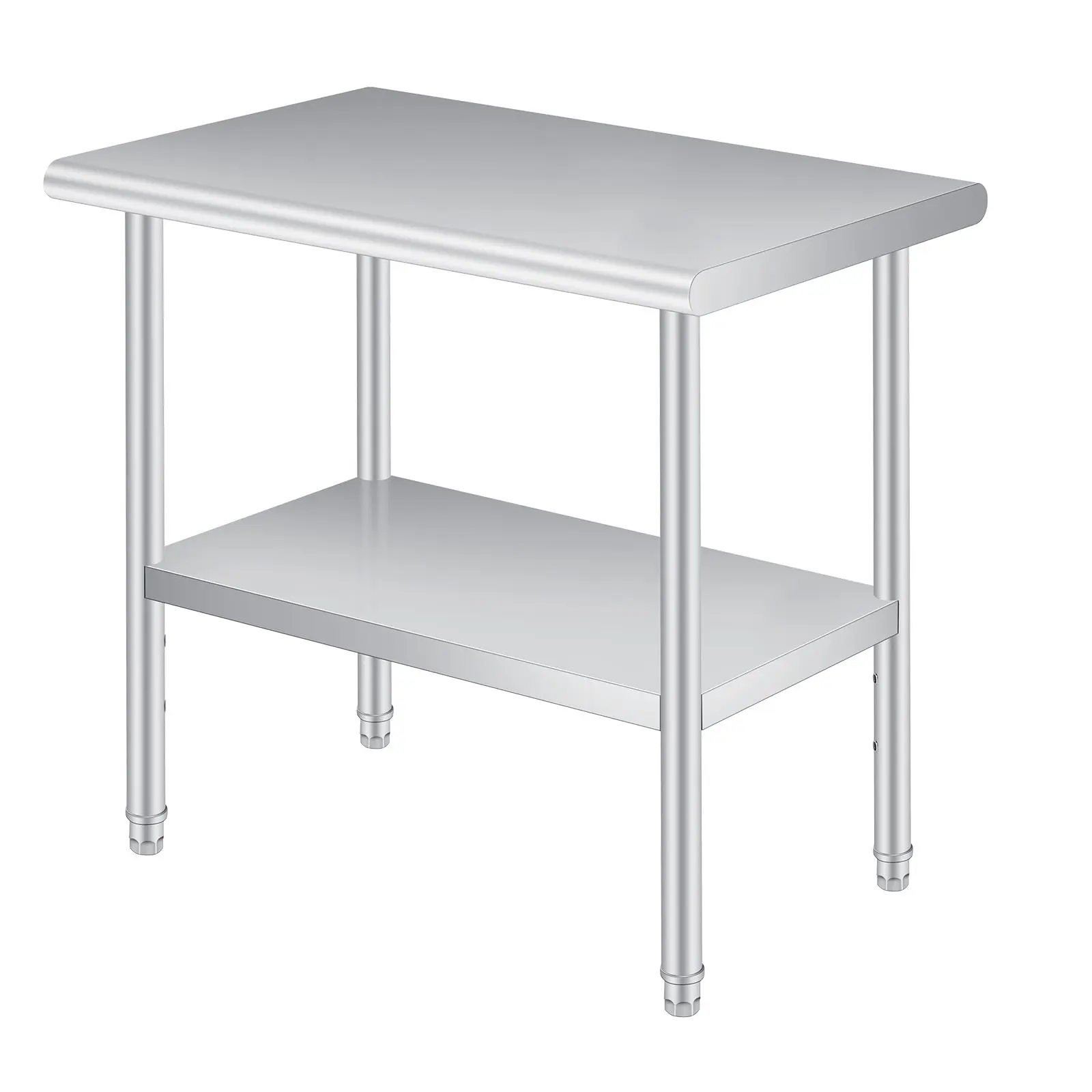 [Football Fan SeasonDeal] New Upgraded Utility Tables Durable 201 Stainless Steel Workbench with Rounded Corners, No Backboard, No Wheels - Heavy Duty Stainless Steel Work Table for Industrial and Commercial Use