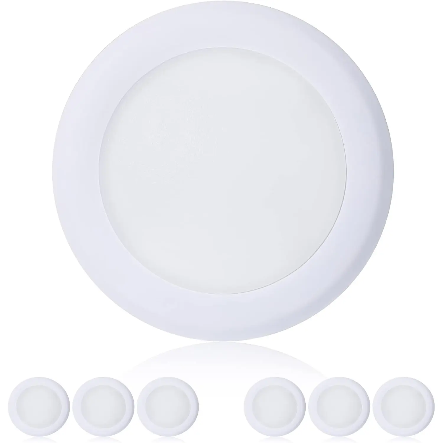 6Pack Dimmable LED Surface Mount Downlight, 15W 1000Lm Low Profile Ceiling Light Fixture, 5000K Daylight, Installs with Junction Box or Recessed Can, ETL-Listed