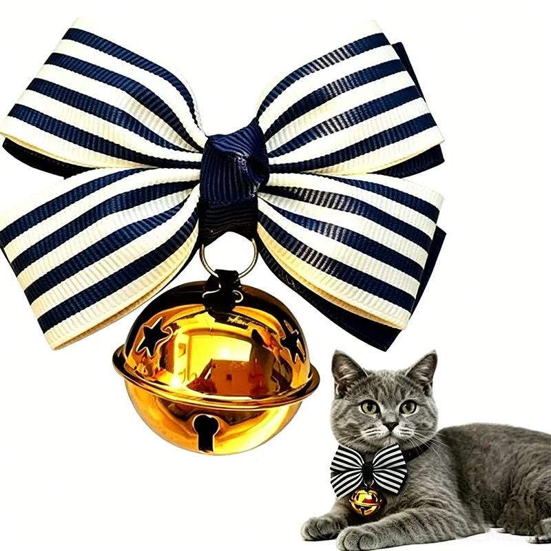 Cat Dog Bow Collar With Bell Cute Pet Decor Necklace