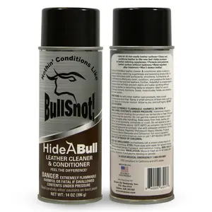 BullSnot HideABull Leather Cleaner & Conditioner – Premium Care for Leather Furniture, Car Interiors, Apparel, Shoes, and More – 14oz