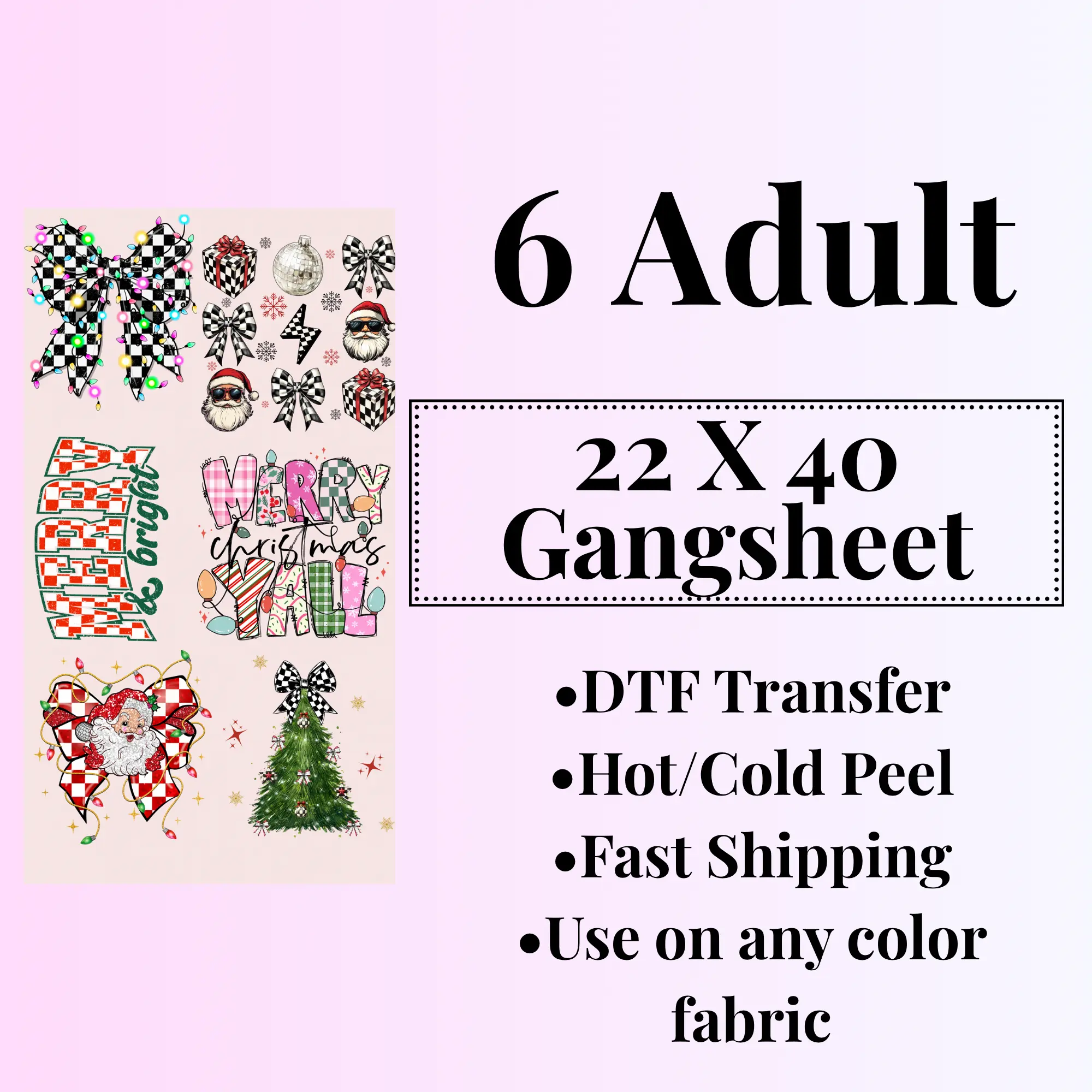 Checkered Christmas Premade Gang Sheet