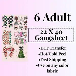 Checkered Christmas Premade Gang Sheet