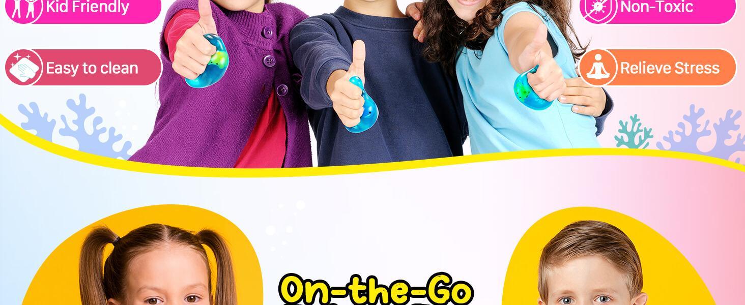 Squishy Stress Cube Fidget Toys Adults - Glow in The Dark Sensory Toys Stress Balls for Kids Teens Squeeze Toys for Anxiety