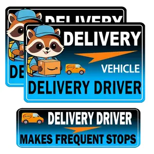 Flex Delivery Driver Car Magnet, 3PCS Frequent Stops Removable Set, Delivery Vehicle Magnet Car Door and Bumper Sign, High Reflective Waterproof Weather-Resistant