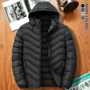 Men’s down jacket outerwear for outdoor casual everyday wear; hooded down jacket suitable for winter outdoor travel and snow trips; warm men’s casual jacket outerwear; ski jacket outerwear for outdoor sports.