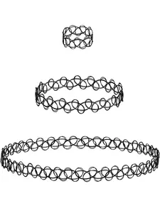 Women's Punk Style Choker Necklace & Bracelet & Ring, Fashion Jewelry for Party, Daily Clothing Decor, Trendy All-match & Exquisite Jewelry for Birthday Gift, Fashionable Jewelry Set